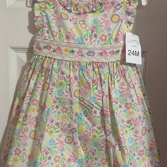 NWT Bonnie Baby Smocked Easter Dress & Diaper Cover - Picture 3 of 9